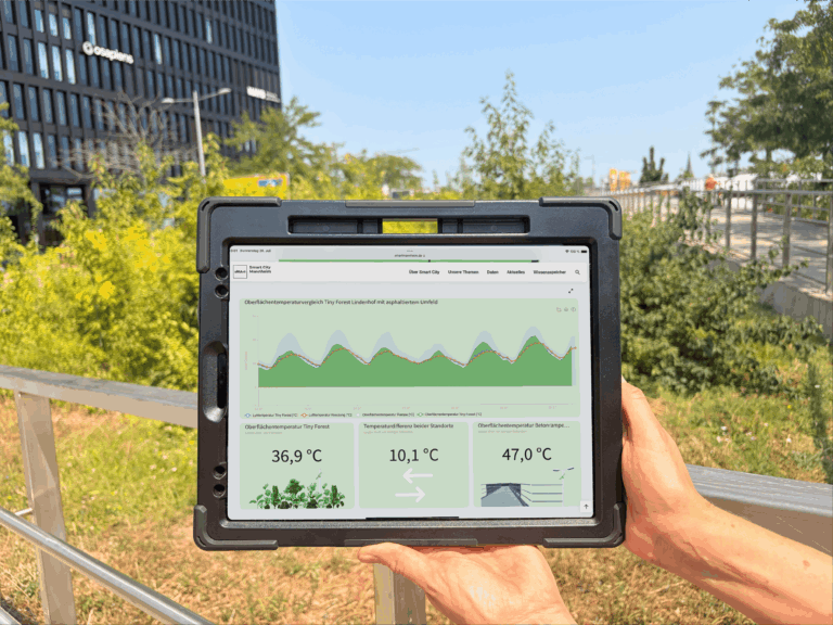 Das Bild zeigt das Dashboard vor dem Tiny Forest
