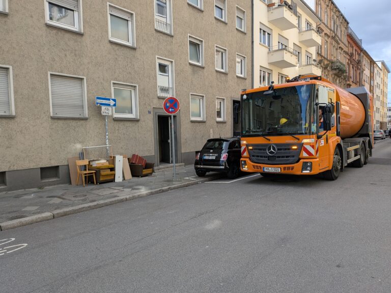 Das Bild zeigt eine Sperrmüllansammlung in Mannheim